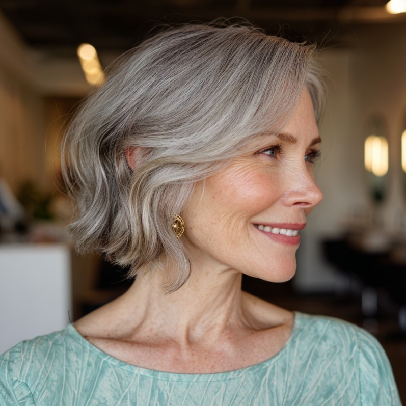 Stylish Soft A-Line Bob with Gentle Waves
