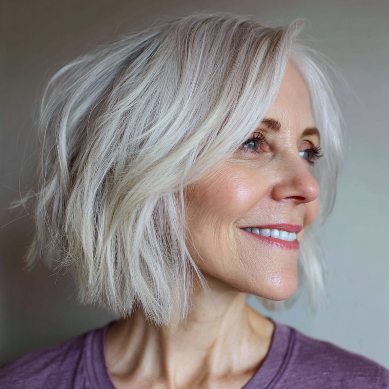 Stylish Textured A-Line Bob with Soft Layers
