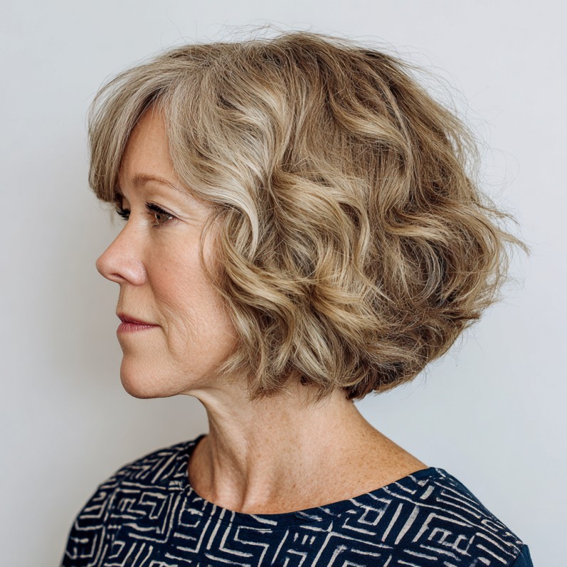 Stylish Textured Bob with Natural Waves