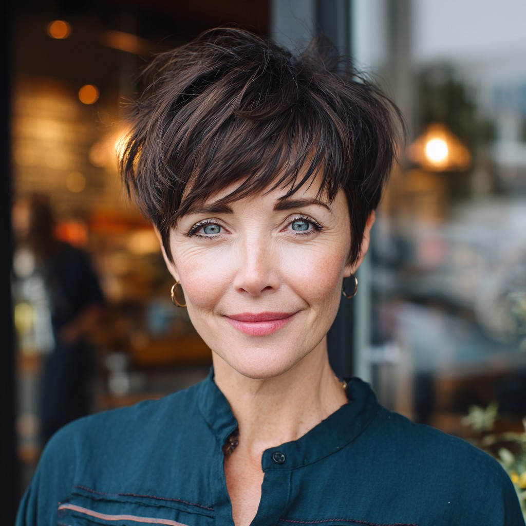 Textured Short Pixie with Soft Bangs