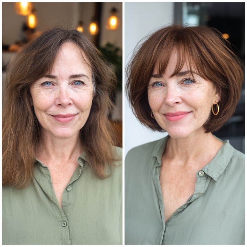 Chic Layered Bob with Subtle Highlights