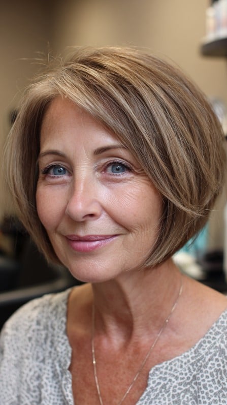 Stylish Rounded Bob with Soft Layers