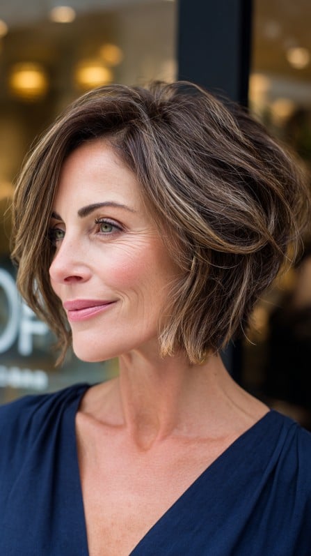 Textured Bob with Subtle Highlights and Soft Layers
