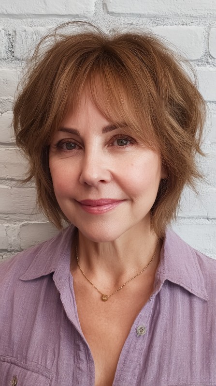 Textured Shaggy Bob with Lively Layers