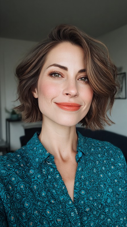 Modern Textured Bob with Subtle Waves