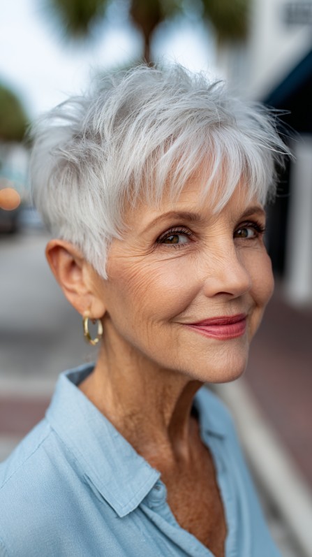 Chic Razored Pixie with Soft Layered Texture