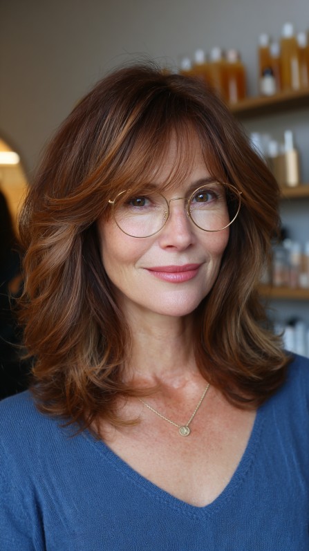 Elegant Layered Cut with Soft Face-Framing Highlights