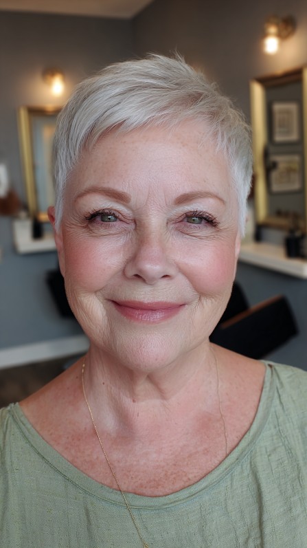 Elegant Short Razored Pixie with Soft Texture