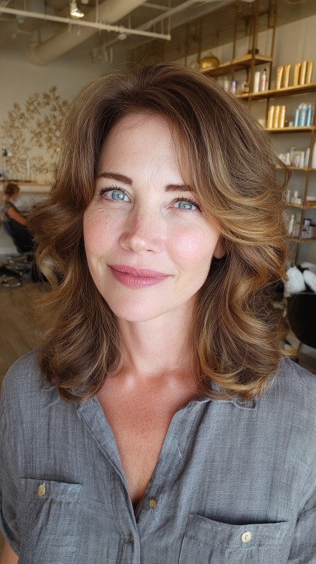 Elegant Voluminous Layered Cut with Soft Waves