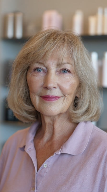 Softly Layered Blonde Bob with Gentle Volume