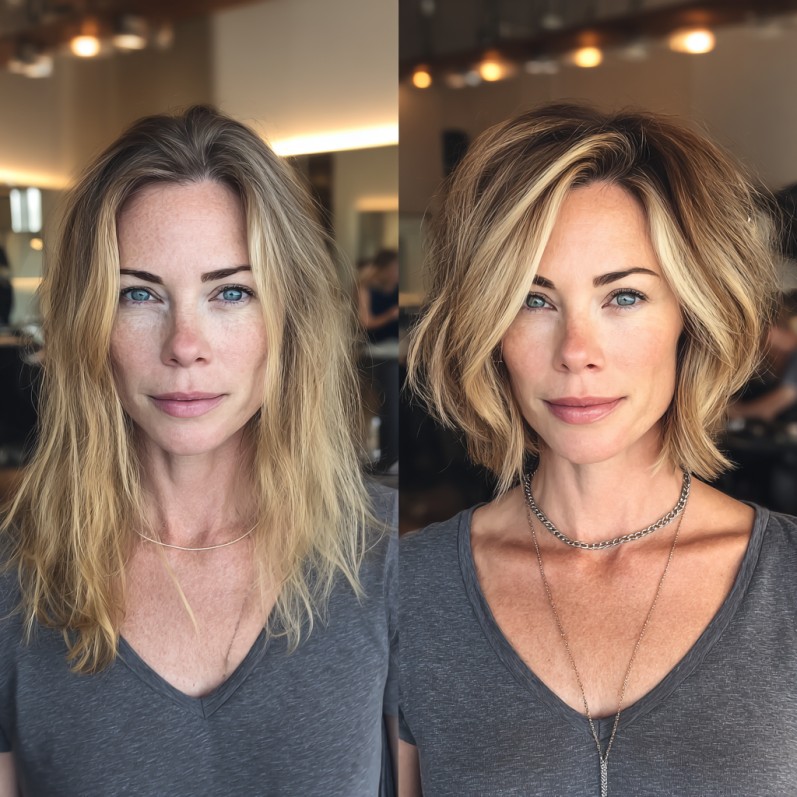 Textured Lob with Subtle Face-Framing Layers