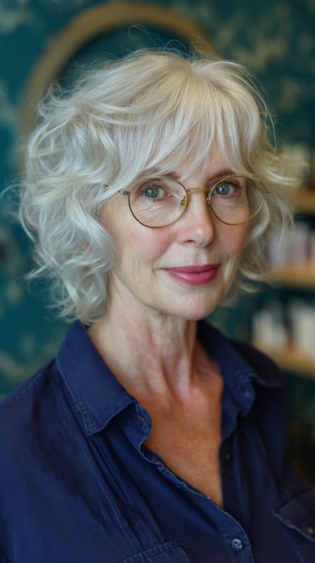 Textured Silver Shag with Soft Curls