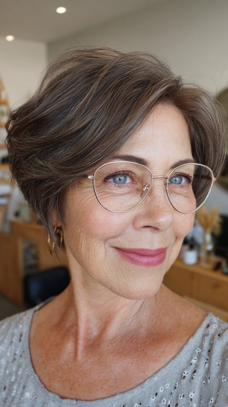 Chic Textured Bob with Subtle Highlights