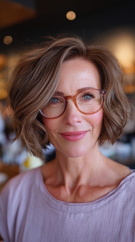 Soft Textured Bob with Gentle Waves