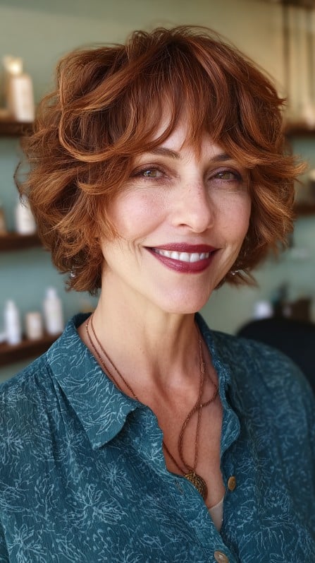 Charming Curly Bob with Playful Volume