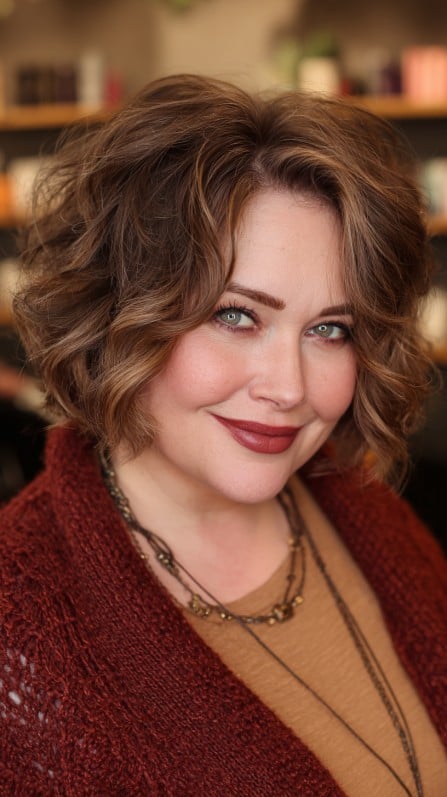 Charming Textured Bob with Soft Curls