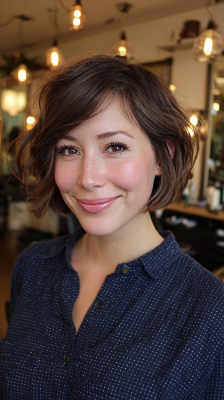 Chic Curly Bob with Soft Texture