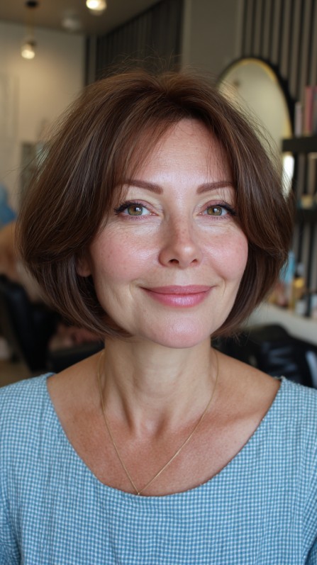 Chic Rounded Bob with Subtle Volume