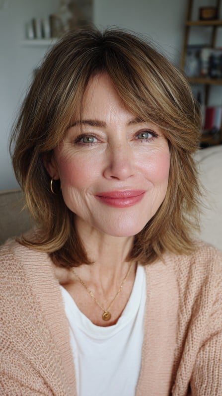Chic Soft Layers with Face-Framing Highlights