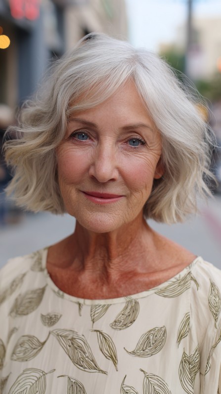 Chic Soft Wavy Bob with Gentle Layers
