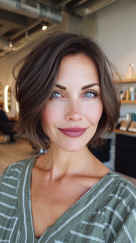 Chic Soft Wavy Bob with Subtle Layering