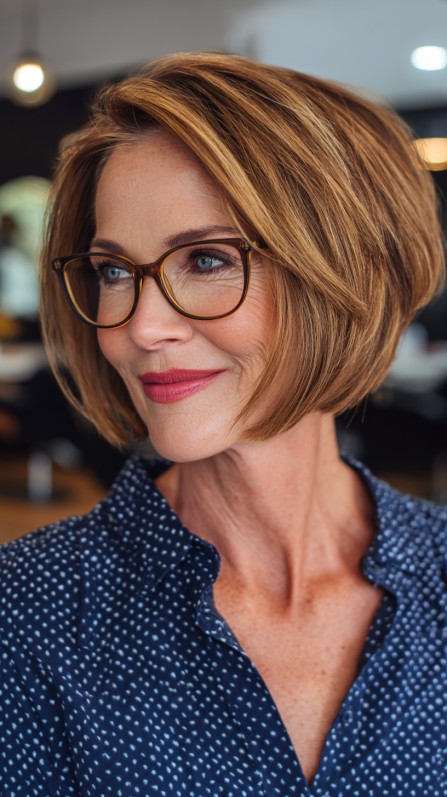 Chic Textured Bob with Subtle Warm Undertones