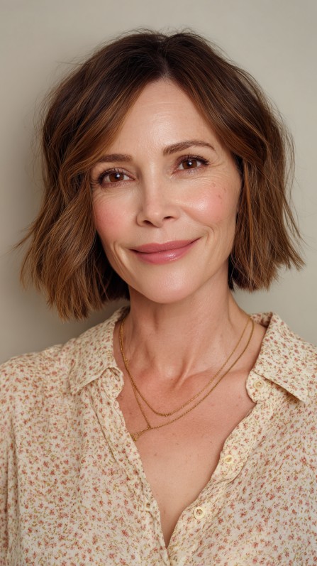 Chic Textured Bob with Subtle Waves