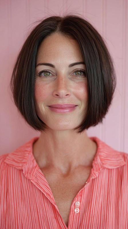 Sleek Angular Bob with Subtle Volume