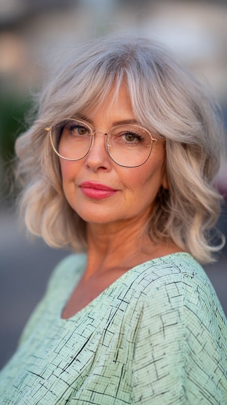 Soft Wavy Lob with Effortless Layers