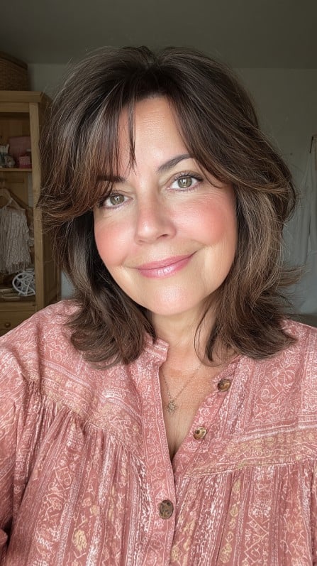 Textured Mid-Length Cut with Face-Framing Layers