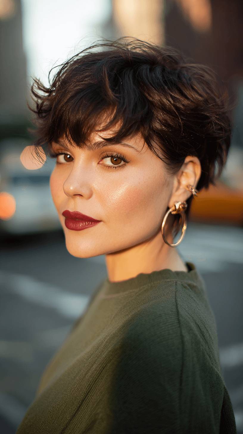 Textured Modern Pixie Cut with Defined Curls