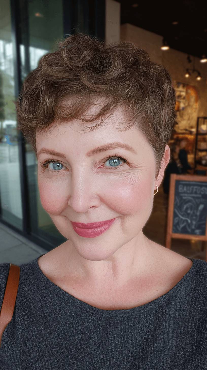 Textured Short Pixie with Soft Waves