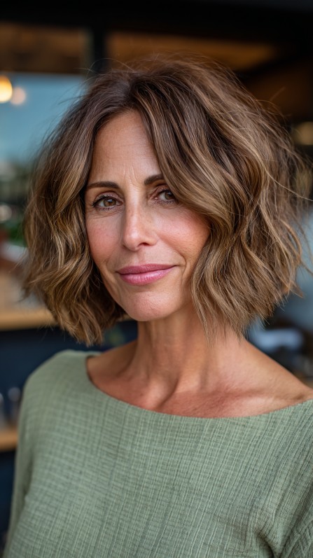 Textured Wavy Bob with Soft Layers