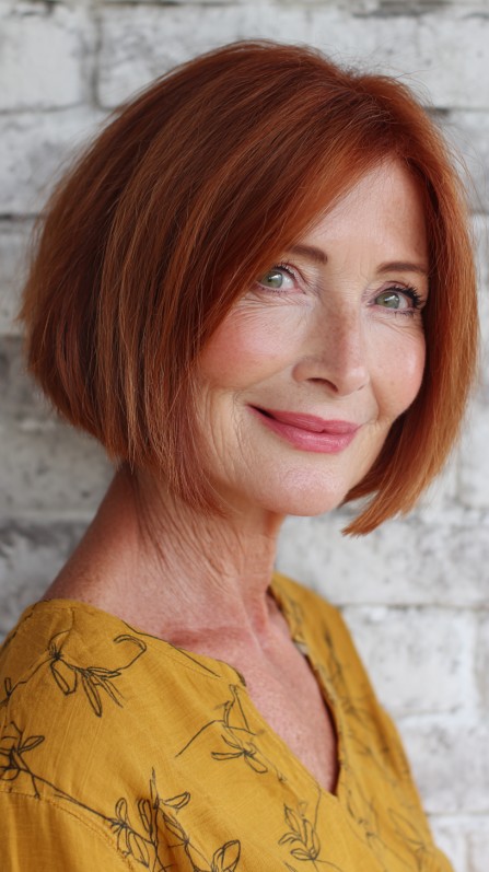 Vibrant Copper Bob with Subtle Texture