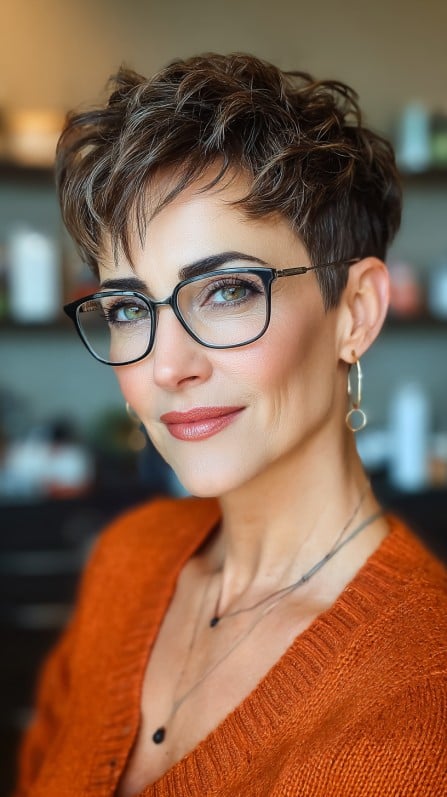 Textured Short Pixie Cut with Defined Layers