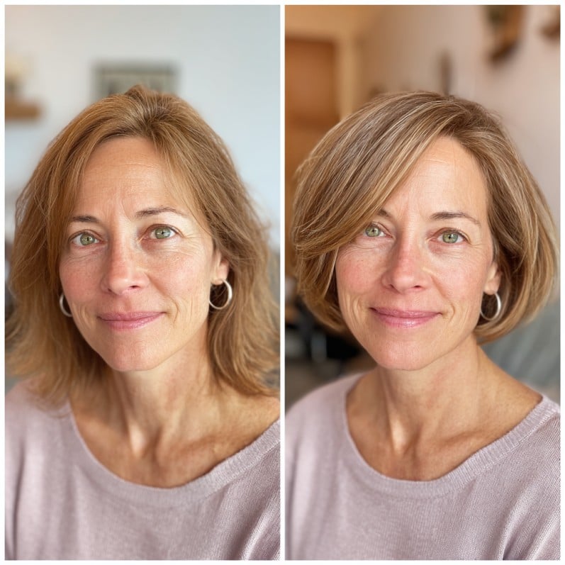 Chic Textured Bob with Subtle Highlights
