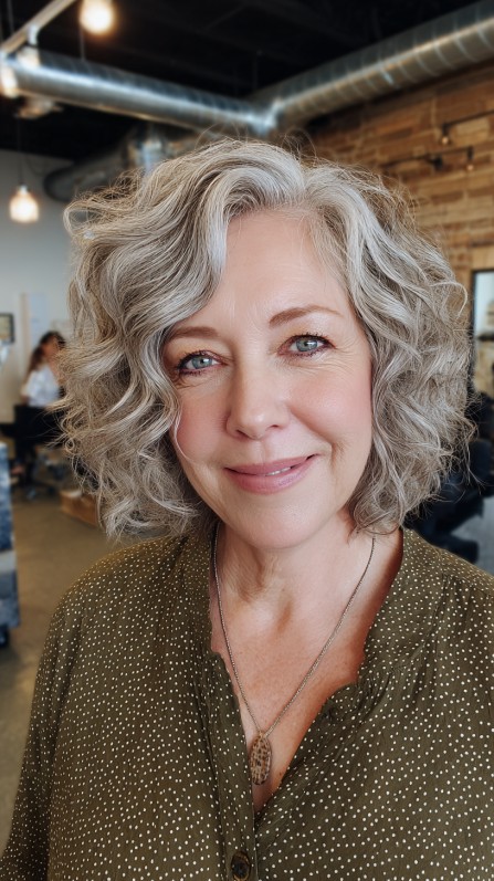 Charming Soft Curly Bob with Playful Bounce