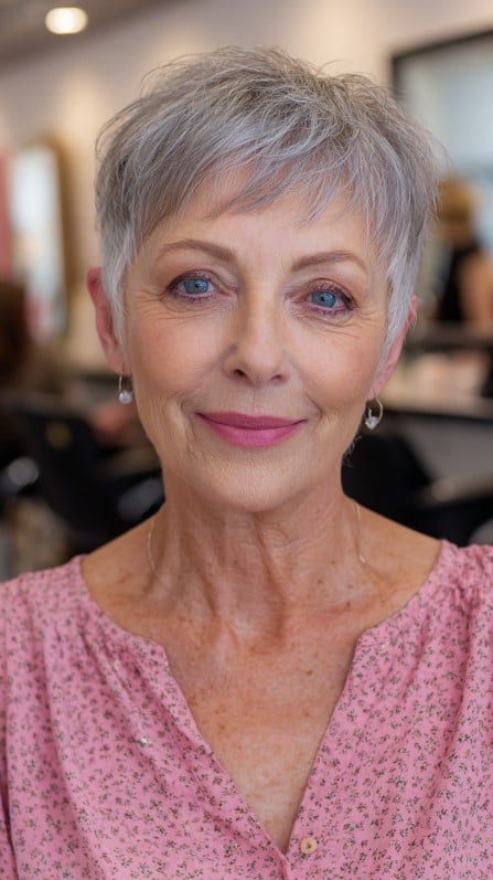 Charming Softly Textured Pixie Cut with Subtle Highlights