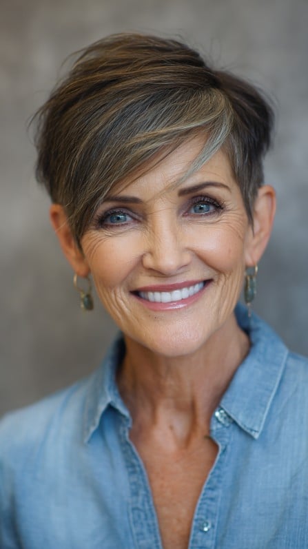 Chic Asymmetrical Pixie Cut with Long Side Bangs