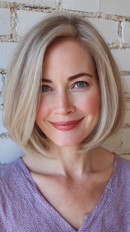 Chic Blunt Bob with Subtle Face-Framing Layers