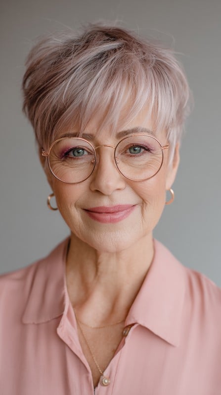 Chic Layered Pixie Cut with Long Bangs