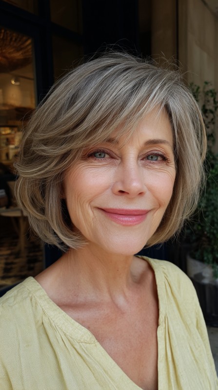 Chic Textured Lob with Soft Volume