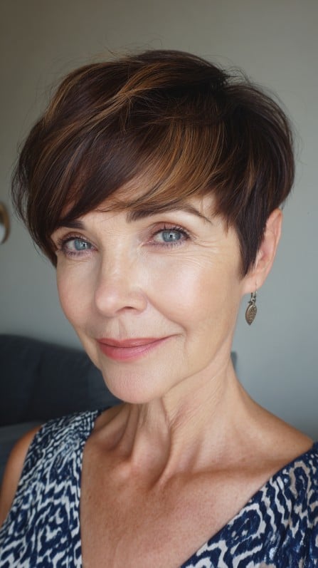 Chic Textured Pixie Cut with Subtle Highlights