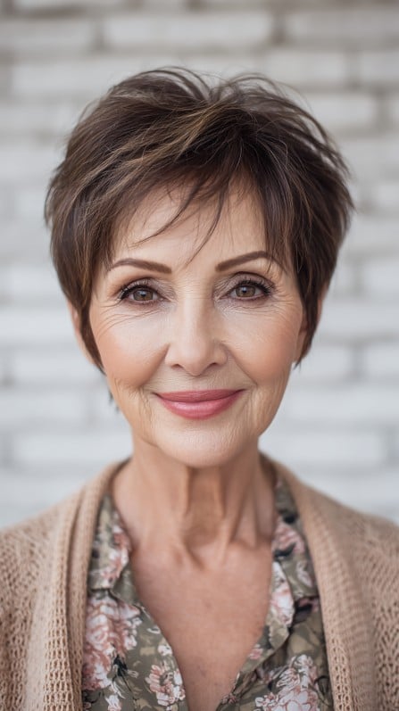 Chic Textured Short Pixie Cut with Subtle Layers