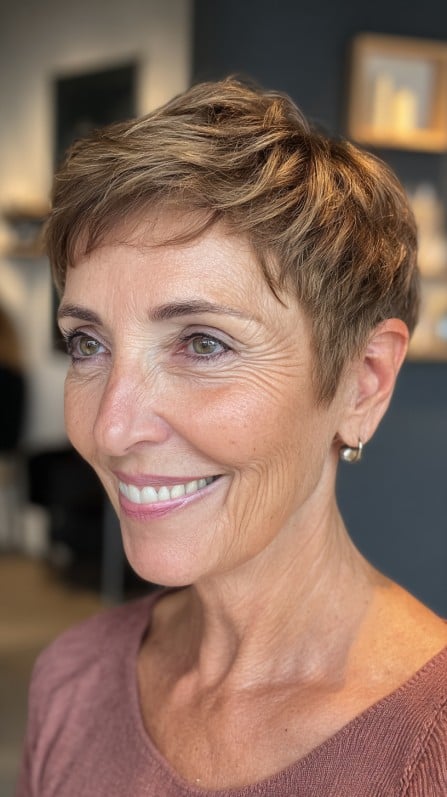 Chic Textured Short Pixie Cut with Subtle Volume