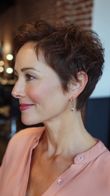 Chic Textured Stacked Pixie with Soft Volume