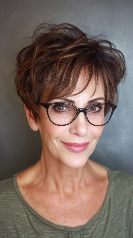 Choppy Textured Pixie Cut with Soft Bangs