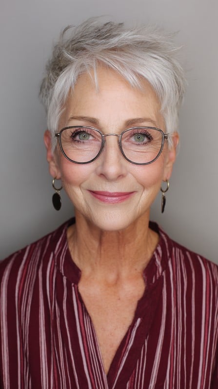 Effortlessly Styled Short Pixie Cut with Soft Texture