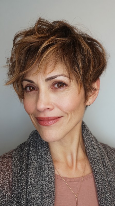 Effortlessly Tousled Stacked Pixie Cut