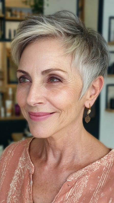 Modern Textured Pixie Cut with Luminous Highlights